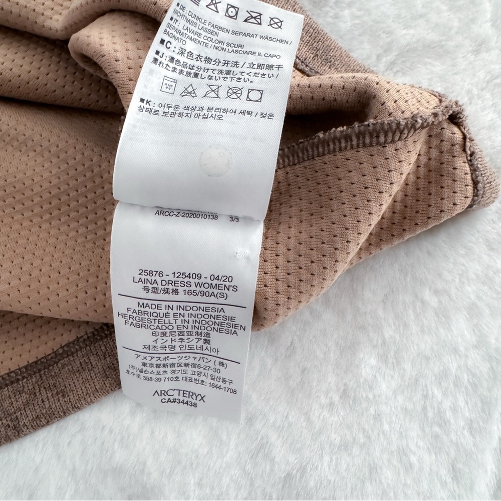 Arc’teryx Laina Dress Jute Heather Cream Short Sleeve Mock Neck Brown - Picture 8 of 10